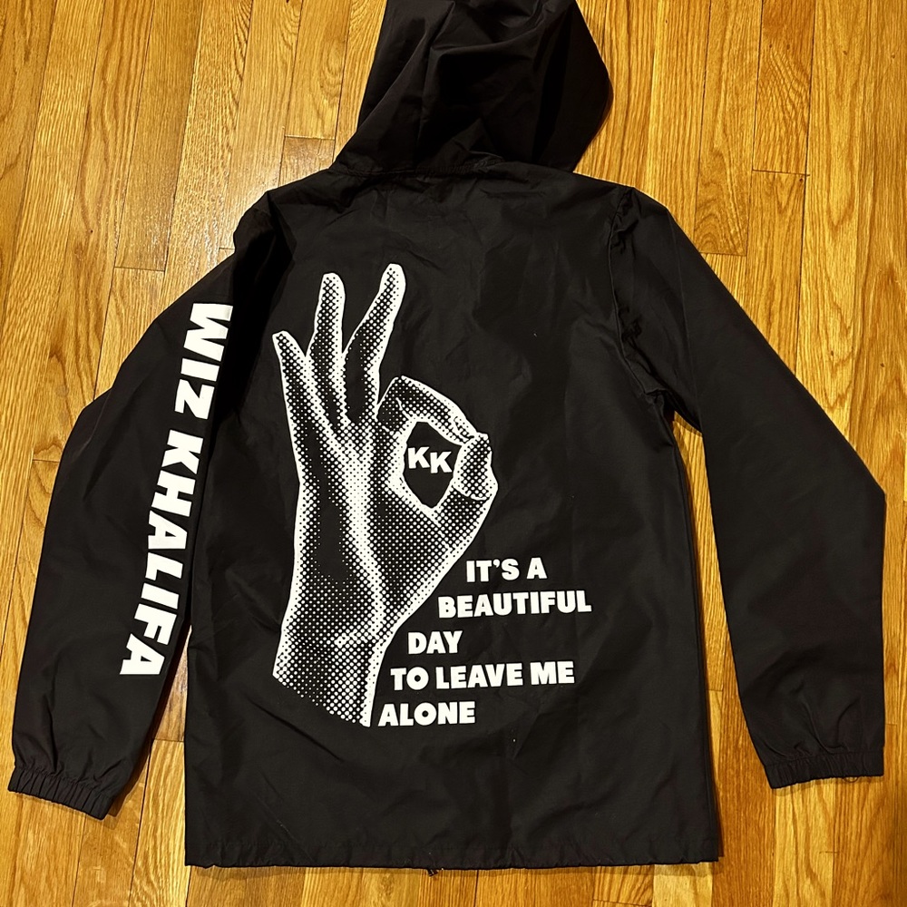 Wiz Khalid’s brand jacket. Windbreaker. Rain coat. Black. Size S.